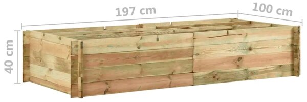 Povišena gredica za povrće impregnirana borovina 197x100x40 cm - Zelena 197 x 100 cm 1 197 x 100 cm
