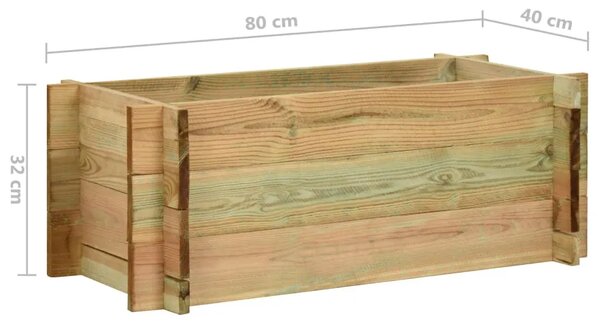 Povišena gredica - Vrtna gredica za povrće od impregnirane borovine 80 cm - Smeđa 80 x 40 x 32 cm 1 80 x 40 x 32 cm