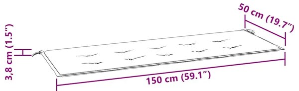 Jastuk za vrtnu klupu sivi 150x50x3 cm od tkanine Oxford - Siva 150 x 50 x 3 cm 1 Siva