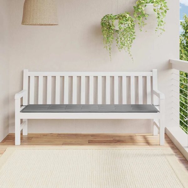 Jastuk za vrtnu klupu sivi 180 x 50 x 3 cm od tkanine Oxford - Siva 180 x 50 x 3 cm 1 Siva