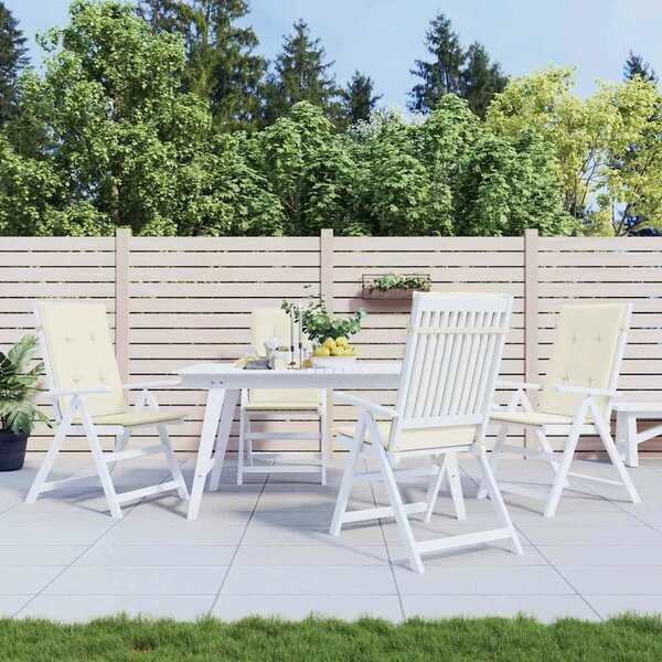 Jastuci za vrtne stolice 4 kom krem 120 x 50 x 2 cm od tkanine - Krema 120 x 50 x 2 cm 4 Krema