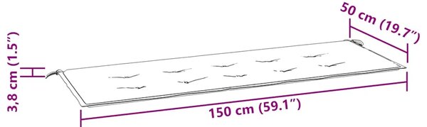Jastuk za vrtnu klupu krem 150x50x3 cm od tkanine Oxford - Krema 150 x 50 x 3 cm 1 Krema