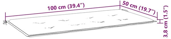 Jastuk za vrtnu klupu sivi 100x50x3 cm od tkanine Oxford - Siva 100 x 50 x 3 cm 1 Siva