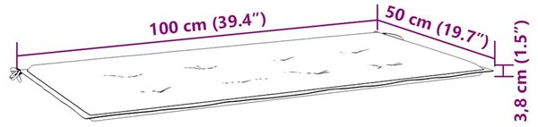 Jastuk za vrtnu klupu antracit 100x50x3 cm tkanina Oxford - Antracit 100 x 50 x 3 cm 1 Antracit