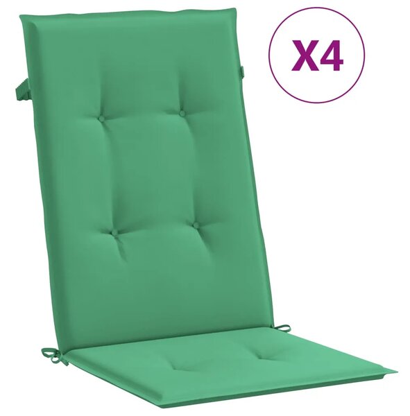 Jastuci za vrtne stolice 4 kom zeleni 120x50x3 cm od tkanine - Zelena 120 x 50 x 3 cm 4 Zelena