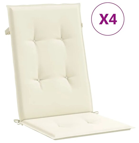 Jastuci za vrtne stolice 4 kom krem 120 x 50 x 2 cm od tkanine - Krema 120 x 50 x 2 cm 4 Krema