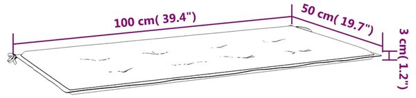Jastuk za vrtnu klupu plavi 100 x 50 x 3 cm od tkanine Oxford - Plava 100 x 50 x 3 cm 1 Plava