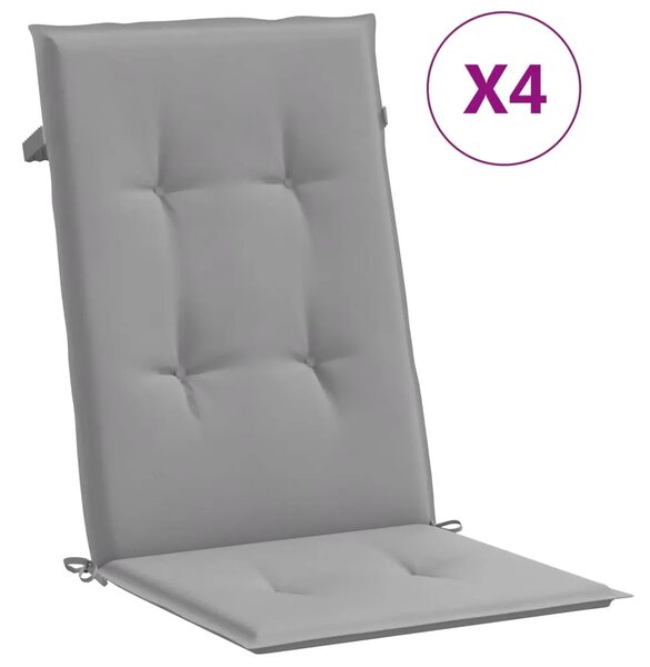 Jastuci za vrtne stolice 4 kom sivi 120 x 50 x 3 cm od tkanine - Siva 120 x 50 x 3 cm 4 Siva