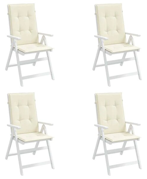 Jastuci za vrtne stolice 4 kom krem 120 x 50 x 2 cm od tkanine - Krema 120 x 50 x 2 cm 4 Krema