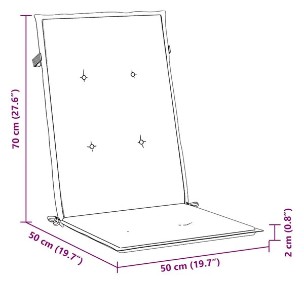 Jastuci za vrtne stolice 4 kom krem 120 x 50 x 2 cm od tkanine - Krema 120 x 50 x 2 cm 4 Krema