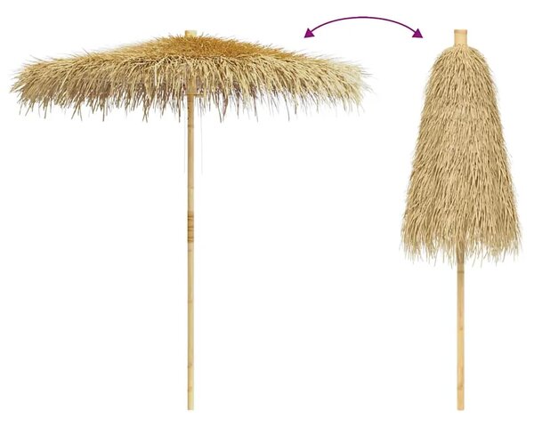 Suncobran od bambusa s krovom od lišća banane 210 cm - 210 cm 1 210 cm