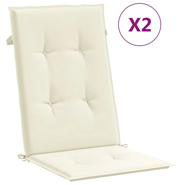 Jastuci za vrtne stolice 2 kom krem 120 x 50 x 3 cm od tkanine - Krema 120 x 50 x 3 cm 2 Krema