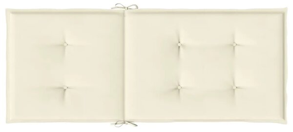 Jastuci za vrtne stolice 2 kom krem 120 x 50 x 3 cm od tkanine - Krema 120 x 50 x 3 cm 2 Krema