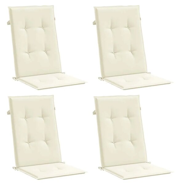 Jastuci za vrtne stolice 4 kom krem 120 x 50 x 2 cm od tkanine - Krema 120 x 50 x 2 cm 4 Krema