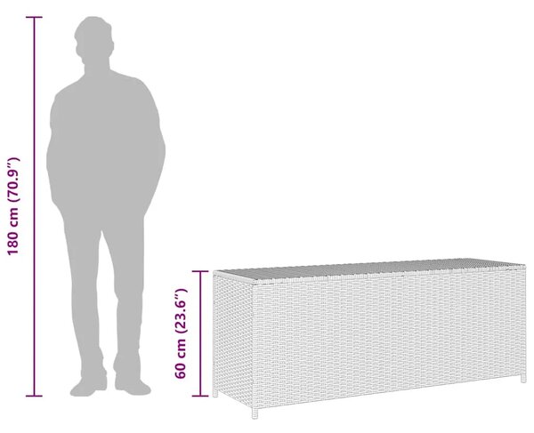 Vrtna kutija za pohranu crna 150 x 50 x 60 cm poliratan - Crna Crna