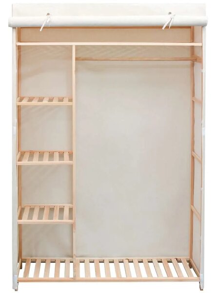 Garderobni Ormar od Tekstila i Borovine 110x40x170 cm - Bijela 1 1 Bijela