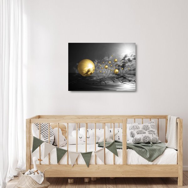 Staklena slika oker kugli (70x50 cm)