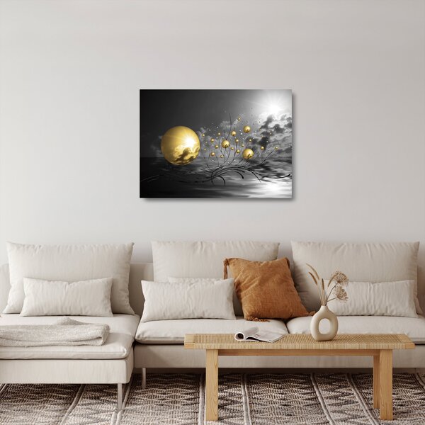 Staklena slika oker kugli (70x50 cm)