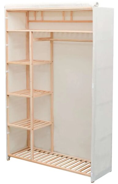 Garderobni Ormar od Tekstila i Borovine 110x40x170 cm - Bijela 1 1 Bijela