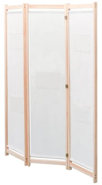 Paravan - Sobna pregrada s 3 panela od tkanine 120 x 170 x 4 cm krem - Krema 3 1 Krema