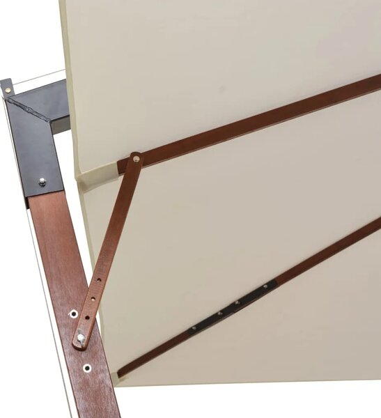Viseći suncobran 300 x 300 cm s drvenim stupom bijeli - Bijela 3 x 3 m 1 Bijela