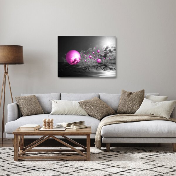 Staklena slika ružičastih kugli (70x50 cm)