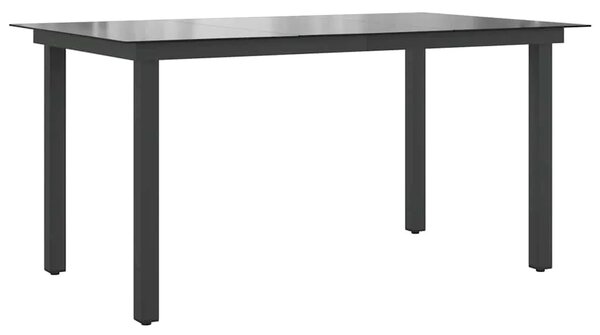 Vrtni stol crni 150 x 90 x 74 cm aluminijum i staklo - Crna 150 x 90 cm 1 150 x 90 cm