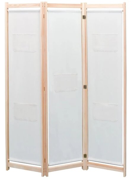 Paravan - Sobna pregrada s 3 panela od tkanine 120 x 170 x 4 cm krem - Krema 3 1 Krema