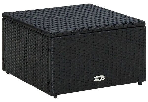 Tabure od Poliratana 53x53x30 cm Crni - Crna i krem 1 Crna i krem