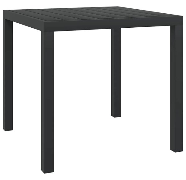 Vrtni stol crni 80 x 80 x 74 cm aluminijum i WPC - Crna 80 x 80 x 74 cm 1 80 x 80 x 74 cm