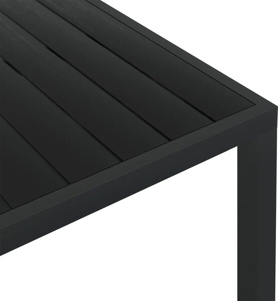 Vrtni stol crni 150 x 90 x 74 cm aluminijum i WPC - Crna 150 x 90 x 74 cm 1 150 x 90 x 74 cm