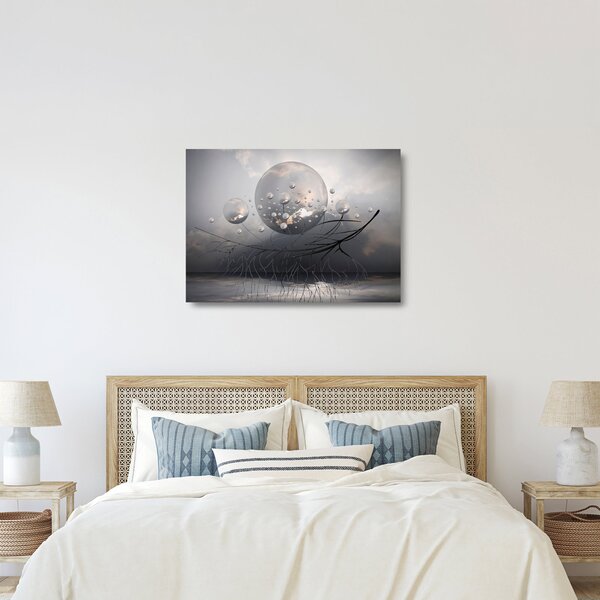 Staklena slika apstraktnih kugli (70x50 cm)