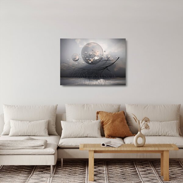 Staklena slika apstraktnih kugli (70x50 cm)