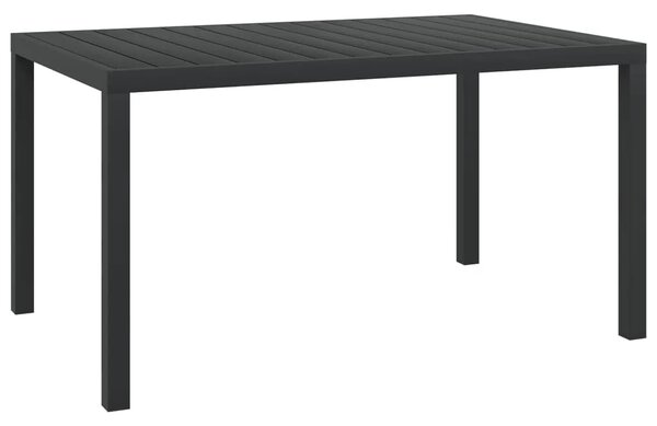 Vrtni stol crni 150 x 90 x 74 cm aluminijum i WPC - Crna 150 x 90 x 74 cm 1 150 x 90 x 74 cm
