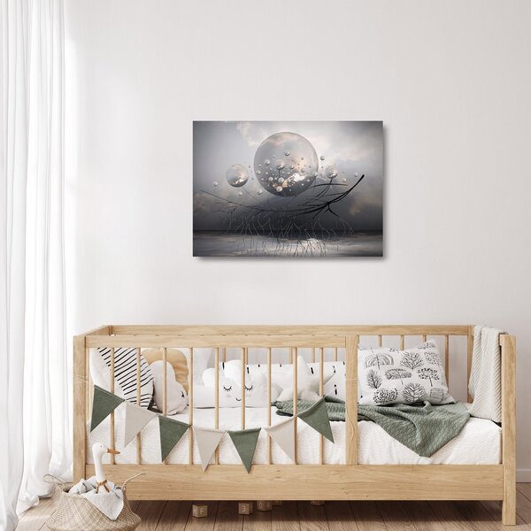 Staklena slika apstraktnih kugli (70x50 cm)