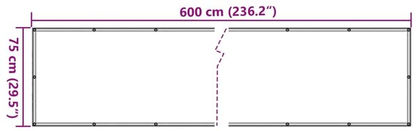 Balkonska Zaštita Oxford Tkanina Bež 75x600 cm - Bež 75 x 600 cm 1 Bež