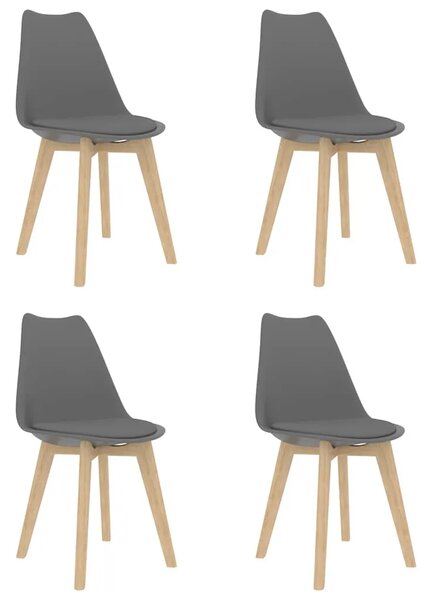 Blagovaonske stolice 4 kom sive plastične - Siva 4 Siva 4