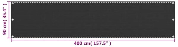 Balkonska Zaštita HDPE 90x400 cm Antracit Boja - Antracit 90 x 400 cm 1 Antracit