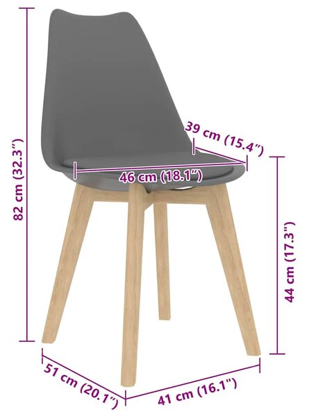 Blagovaonske stolice 4 kom sive plastične - Siva 4 Siva 4