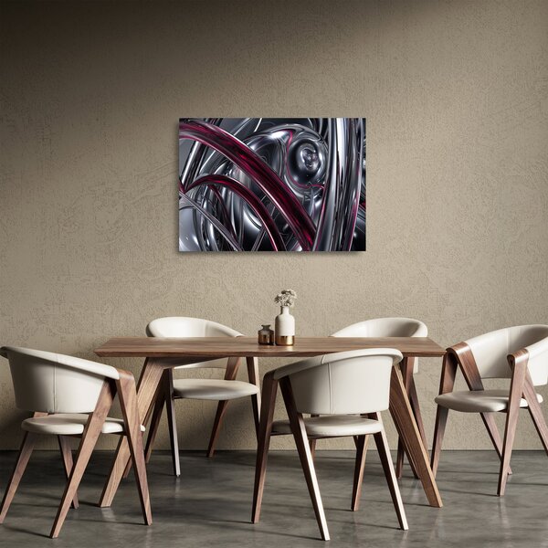 Staklena slika sive apstrakcije (70x50 cm)