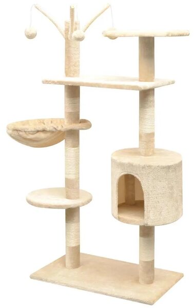 Penjalica Grebalica za Mačke sa Stupovima od Sisala 125 cm Bež - Bež 96 x 35 x 125 cm Bež 96 x 35 x 125 cm
