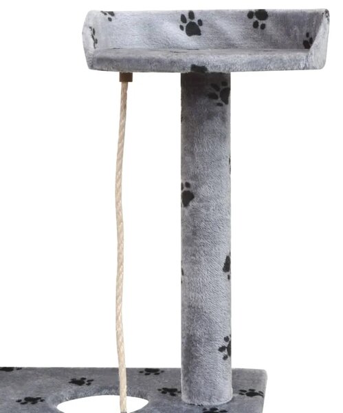 Penjalica Grebalica za Mačke sa Stupovima od Sisala 150 cm Siva s Otiskom Šapa - Siva s otiskom šapa 97 x 40 x 150 cm Siva s oti