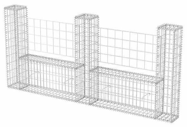 Gabion - Gabion ograde - Gabionska košara U-oblika od pocinčanog čelika 240 x 20 x 100 cm - 240 x 20 x 100 cm 1 240 x 20 x 100 c