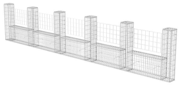 Gabion - Gabion ograde - Gabionska košara U-oblika od pocinčanog čelika 570 x 20 x 100 cm - 570 x 20 x 100 cm 1 570 x 20 x 100 c