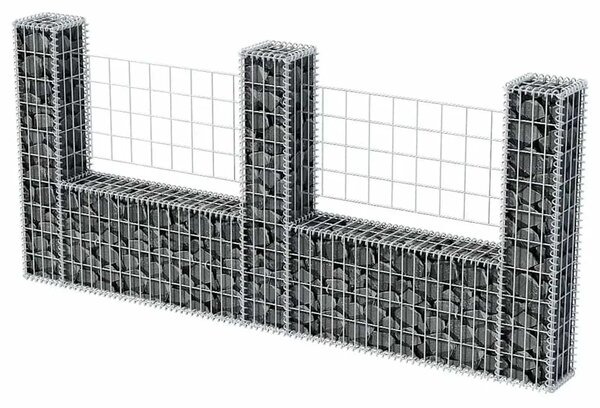 Gabion - Gabion ograde - Gabionska košara U-oblika od pocinčanog čelika 240 x 20 x 100 cm - 240 x 20 x 100 cm 1 240 x 20 x 100 c