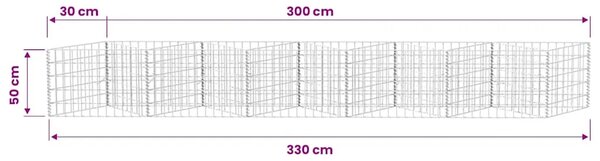 Gabion - Gabion ograde - Gabionska košara od pocinčanog čelika 300 x 30 x 50 cm - 300 x 30 x 50 cm 1 300 x 30 x 50 cm