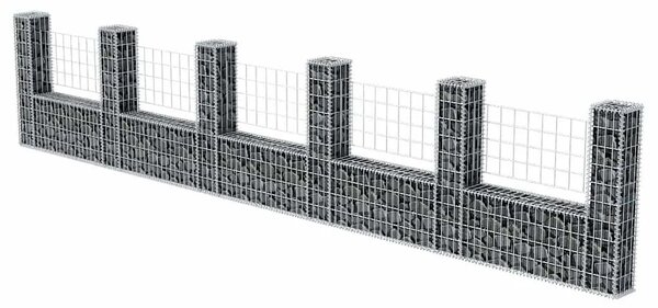 Gabion - Gabion ograde - Gabionska košara U-oblika od pocinčanog čelika 570 x 20 x 100 cm - 570 x 20 x 100 cm 1 570 x 20 x 100 c