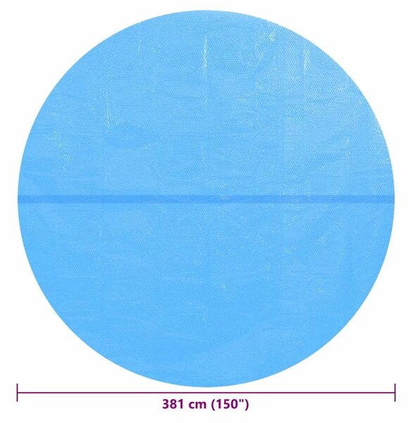 Plutajući Okrugli PE Solarni Pokrivač za Bazen 381 cm Plavi - Plava Ø 381 cm 1 110 μm