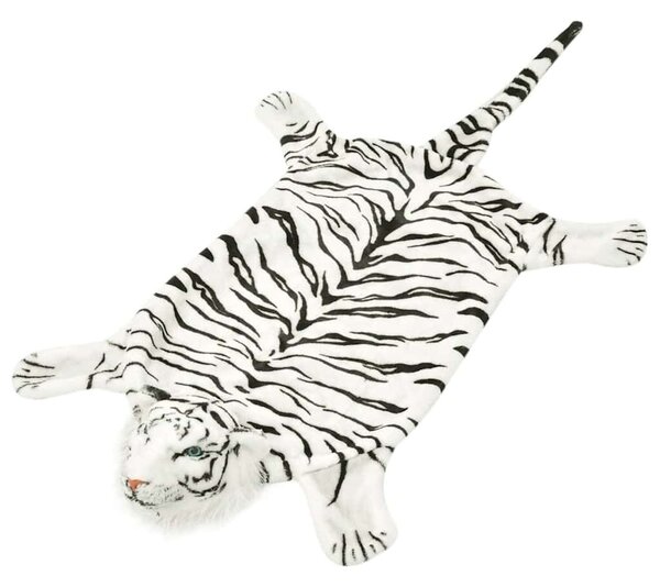 Tepih Tigar od Pliša 144 cm Bijeli - Bijela 144 cm Bijela 144 cm
