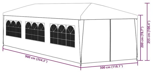 Šator za svadbe - šator za zabave 3 x 9 m bijeli - Bijela 3 x 9 m 1 Bijela